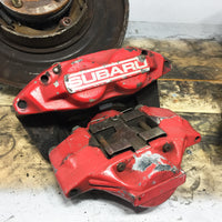 JDM OEM 02-07 Subaru Impreza WRX / 03-05 Forester XT Front & Rear Brake Calipers 4 & 2 Pot W/ Rear Spindle Hub Knuckles LH & RH | Calipers | 2 pot, 4 pot, Calipers, Forester XT, Impreza, Red Four pot, sti brakes, Subaru, WRX, wrx 2002, wrx 2003, wrx 2004, wrx 2005, WRX STI | 1190