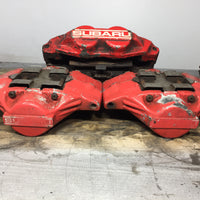 JDM OEM 02-07 Subaru Impreza WRX / 03-05 Forester XT Front & Rear Brake Calipers 4 & 2 Pot W/ Rear Spindle Hub Knuckles LH & RH