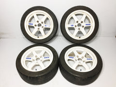 RAYS VOLK RACING 5X114.3 16X8 / 16X7 JJ OFFSET (+33 Fronts)(+38 Rears) POTENZA RE-11 BridgeStone Tires 205/45r16 83W
