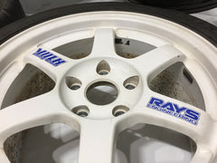 RAYS VOLK RACING 5X114.3 16X8 / 16X7 JJ OFFSET (+33 Fronts)(+38 Rears) POTENZA RE-11 BridgeStone Tires 205/45r16 83W