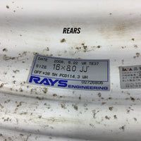 RAYS VOLK RACING 5X114.3 16X8 / 16X7 JJ OFFSET (+33 Fronts)(+38 Rears) POTENZA RE-11 BridgeStone Tires 205/45r16 83W