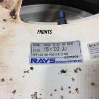 RAYS VOLK RACING 5X114.3 16X8 / 16X7 JJ OFFSET (+33 Fronts)(+38 Rears) POTENZA RE-11 BridgeStone Tires 205/45r16 83W
