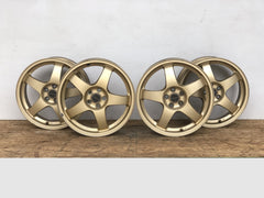 JDM 17" SUBARU RAYS 17x7JJ +55 5x100 RIMS GOLD FORGED MONOBLOCK GC8 RA