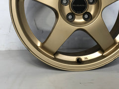 JDM 17" SUBARU RAYS 17x7JJ +55 5x100 RIMS GOLD FORGED MONOBLOCK GC8 RA
