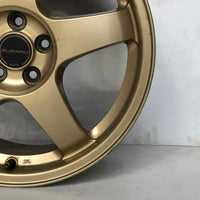 JDM 17" SUBARU RAYS 17x7JJ +55 5x100 RIMS GOLD FORGED MONOBLOCK GC8 RA