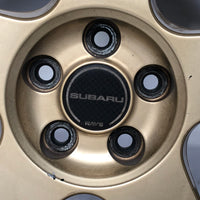 JDM 17" SUBARU RAYS 17x7JJ +55 5x100 RIMS GOLD FORGED MONOBLOCK GC8 RA