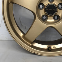 JDM 17" SUBARU RAYS 17x7JJ +55 5x100 RIMS GOLD FORGED MONOBLOCK GC8 RA