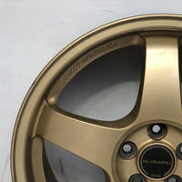 JDM 17" SUBARU RAYS 17x7JJ +55 5x100 RIMS GOLD FORGED MONOBLOCK GC8 RA