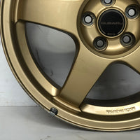 JDM 17" SUBARU RAYS 17x7JJ +55 5x100 RIMS GOLD FORGED MONOBLOCK GC8 RA
