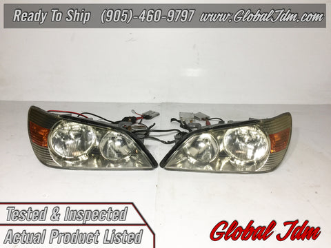JDM TOYOTA ALTEZZA IS300/200 SXE10 HEADLIGHTS WITH AFTERMARKET HID KIT OEM