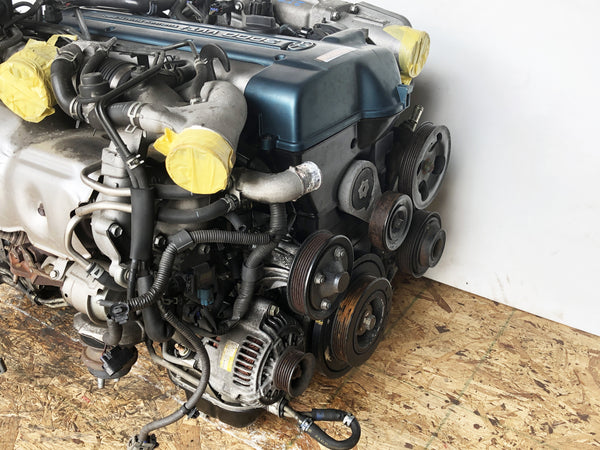 JDM Toyota Aristo Twin Turbo Front Sump VVTi 2JZ-GTE Engine Motor Auto Trans ECU Green Top | 180 PSI |