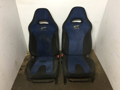JDM 04-05 Subaru Impreza WRX STi V8 OEM Front Blue Suede Seats / 1993-2007