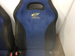 JDM 04-05 Subaru Impreza WRX STi V8 OEM Front Blue Suede Seats / 1993-2007