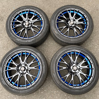 WedsSport SA-20R Wheels Rims - 215/45 R17  -  17x7.5 / 5x114 / +45 Offset Blue Ring | 17x7.5, 5x114.3, freeshipping, wedssport | 2153