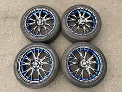 WedsSport SA-20R Wheels Rims - 215/45 R17  -  17x7.5 / 5x114 / +45 Offset Blue Ring