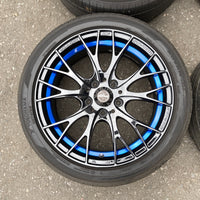 WedsSport SA-20R Wheels Rims - 215/45 R17  -  17x7.5 / 5x114 / +45 Offset Blue Ring | 17x7.5, 5x114.3, freeshipping, wedssport | 2153