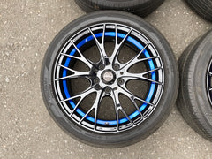 WedsSport SA-20R Wheels Rims - 215/45 R17  -  17x7.5 / 5x114 / +45 Offset Blue Ring