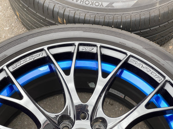 WedsSport SA-20R Wheels Rims - 215/45 R17  -  17x7.5 / 5x114 / +45 Offset Blue Ring | 17x7.5, 5x114.3, freeshipping, wedssport | 2153