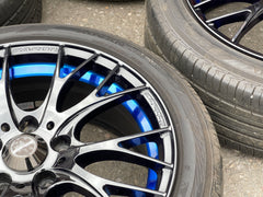 WedsSport SA-20R Wheels Rims - 215/45 R17  -  17x7.5 / 5x114 / +45 Offset Blue Ring