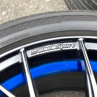WedsSport SA-20R Wheels Rims - 215/45 R17  -  17x7.5 / 5x114 / +45 Offset Blue Ring | 17x7.5, 5x114.3, freeshipping, wedssport | 2153