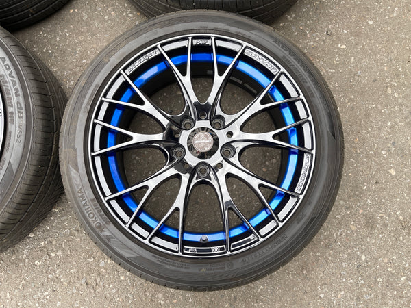 WedsSport SA-20R Wheels Rims - 215/45 R17  -  17x7.5 / 5x114 / +45 Offset Blue Ring | 17x7.5, 5x114.3, freeshipping, wedssport | 2153