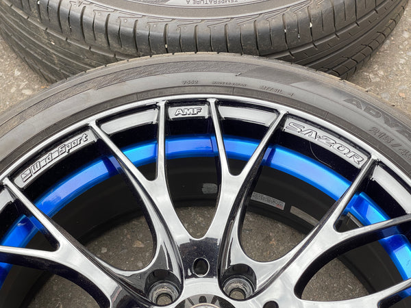 WedsSport SA-20R Wheels Rims - 215/45 R17  -  17x7.5 / 5x114 / +45 Offset Blue Ring