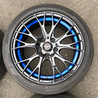 WedsSport SA-20R Wheels Rims - 215/45 R17  -  17x7.5 / 5x114 / +45 Offset Blue Ring