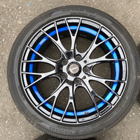 WedsSport SA-20R Wheels Rims - 215/45 R17  -  17x7.5 / 5x114 / +45 Offset Blue Ring