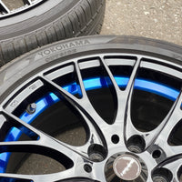 WedsSport SA-20R Wheels Rims - 215/45 R17  -  17x7.5 / 5x114 / +45 Offset Blue Ring