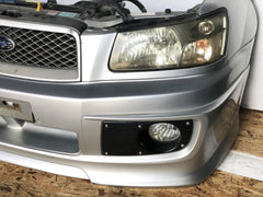JDM SG5 03-05 Subaru Forester XT STi Front Clip with HID Headlights & Cross Sport Front Carbon Lip Sideskirt with Spats