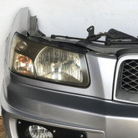 JDM SG5 03-05 Subaru Forester XT STi Front Clip with HID Headlights & Cross Sport Front Carbon Lip Sideskirt with Spats