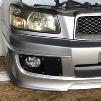 JDM SG5 03-05 Subaru Forester XT STi Front Clip with HID Headlights & Cross Sport Front Carbon Lip Sideskirt with Spats