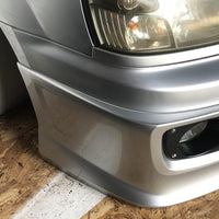 JDM SG5 03-05 Subaru Forester XT STi Front Clip with HID Headlights & Cross Sport Front Carbon Lip Sideskirt with Spats