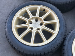 JDM 2005-2007 Subaru WRX STi Authentic Enkei Gold Rims ET53 Wheels 5X114.3 17x8JJ 215/45 R17