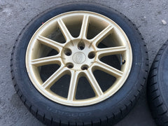 JDM 2005-2007 Subaru WRX STi Authentic Enkei Gold Rims ET53 Wheels 5X114.3 17x8JJ 215/45 R17