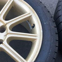 JDM 2005-2007 Subaru WRX STi Authentic Enkei Gold Rims ET53 Wheels 5X114.3 17x8JJ 215/45 R17