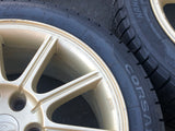JDM 2005-2007 Subaru WRX STi Authentic Enkei Gold Rims ET53 Wheels 5X114.3 17x8JJ 215/45 R17