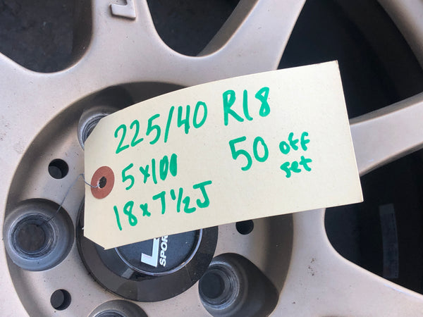 LM-Sport Wheel 5X100 Rim 18X7.5J +50ET / 225/40 R18 Subaru WRX Spec