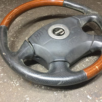 JDM OEM 03 BP9 Subaru Legacy Outback Momo Wood and Leather Steering Wheel Genuine | Steering Wheel | Leather, Legacy, MOMO Wood Grain, Outback, Subaru | 1043