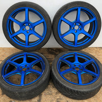 JDM Rays Gram Lights Marine Blue 57C6 Wheels 18x7.5 5x100 Lightweight Rims USED | Wheels and Rims | 1695