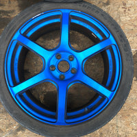 JDM Rays Gram Lights Marine Blue 57C6 Wheels 18x7.5 5x100 Lightweight Rims USED | Wheels and Rims | 1695