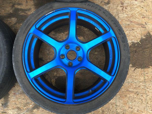 JDM Rays Gram Lights Marine Blue 57C6 Wheels 18x7.5 5x100 Lightweight Rims USED | Wheels and Rims | 1695