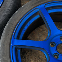 JDM Rays Gram Lights Marine Blue 57C6 Wheels 18x7.5 5x100 Lightweight Rims USED | Wheels and Rims | 1695