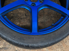 JDM Rays Gram Lights Marine Blue 57C6 Wheels 18x7.5 5x100 Lightweight Rims USED