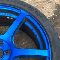 JDM Rays Gram Lights Marine Blue 57C6 Wheels 18x7.5 5x100 Lightweight Rims USED | Wheels and Rims | 1695