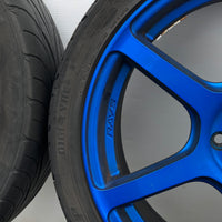JDM Rays Gram Lights Marine Blue 57C6 Wheels 18x7.5 5x100 Lightweight Rims USED | Wheels and Rims | 1695