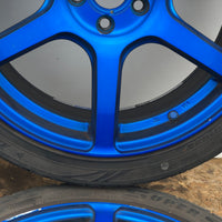 JDM Rays Gram Lights Marine Blue 57C6 Wheels 18x7.5 5x100 Lightweight Rims USED | Wheels and Rims | 1695
