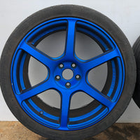 JDM Rays Gram Lights Marine Blue 57C6 Wheels 18x7.5 5x100 Lightweight Rims USED | Wheels and Rims | 1695