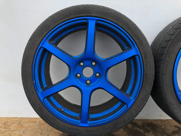 JDM Rays Gram Lights Marine Blue 57C6 Wheels 18x7.5 5x100 Lightweight Rims USED | Wheels and Rims | 1695