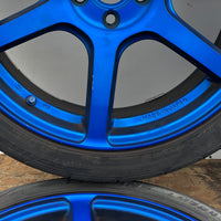 JDM Rays Gram Lights Marine Blue 57C6 Wheels 18x7.5 5x100 Lightweight Rims USED